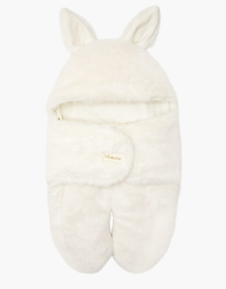 Chancelière poussette poupée Jeannot en fausse fourrure écru