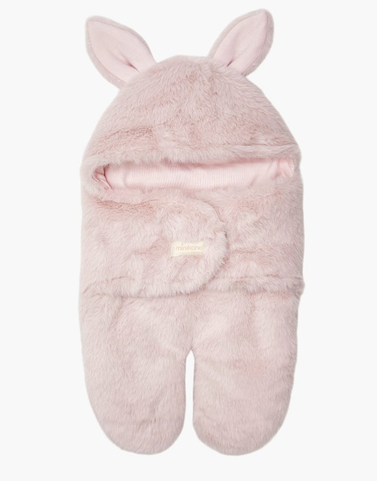 Chancelière poussette poupée Jeannot en fausse fourrure rose