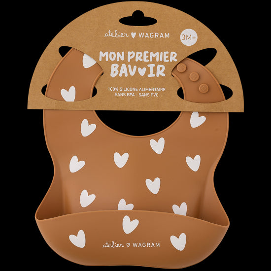 Bavoir silicone - caramel