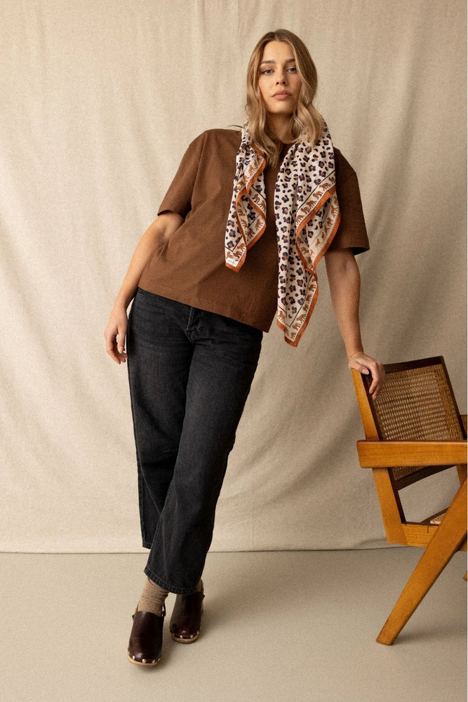 Big Foulard en coton Dupatta LÉOPARD RUST