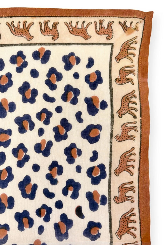 Big Foulard en coton Dupatta LÉOPARD RUST