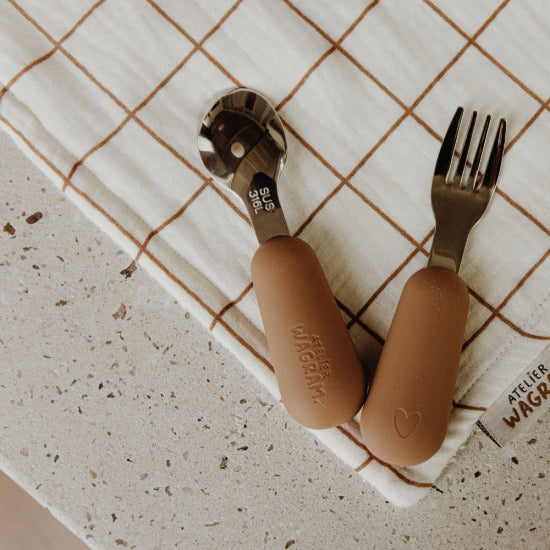 Couverts en silicone - caramel
