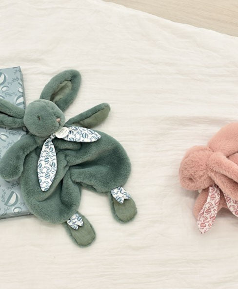 Lapin DOUDOU - Doudou lapin Vert - 29 cm