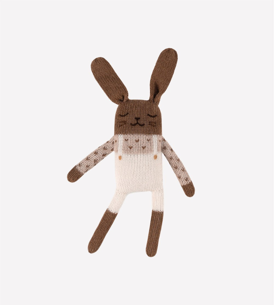 Doudou lapin - salopette ecru