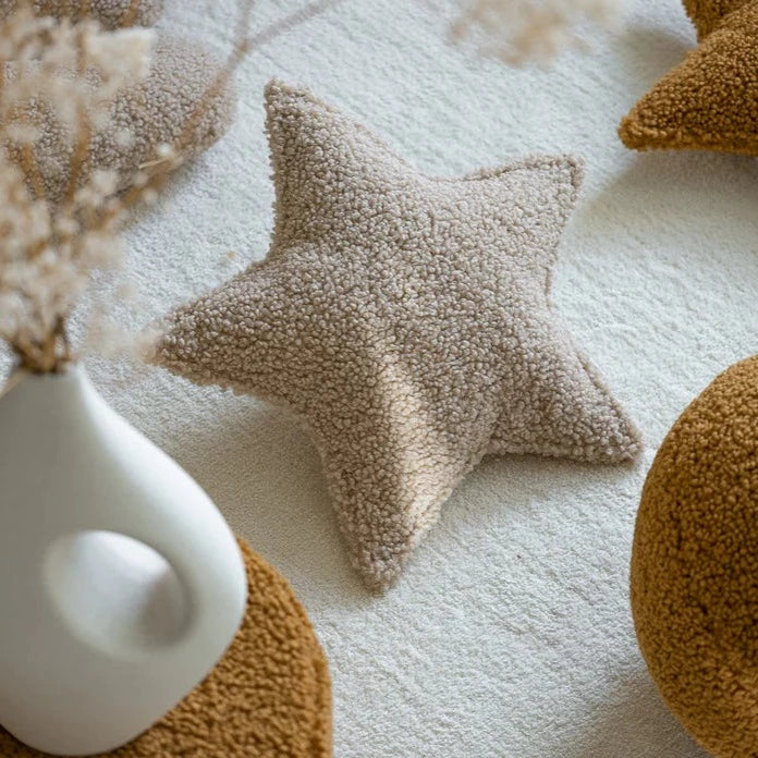 Coussin étoile doudou biscuit