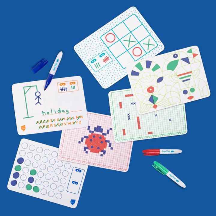 Jeux de voyage - 6 jeux nomades effaçables pour s’amuser