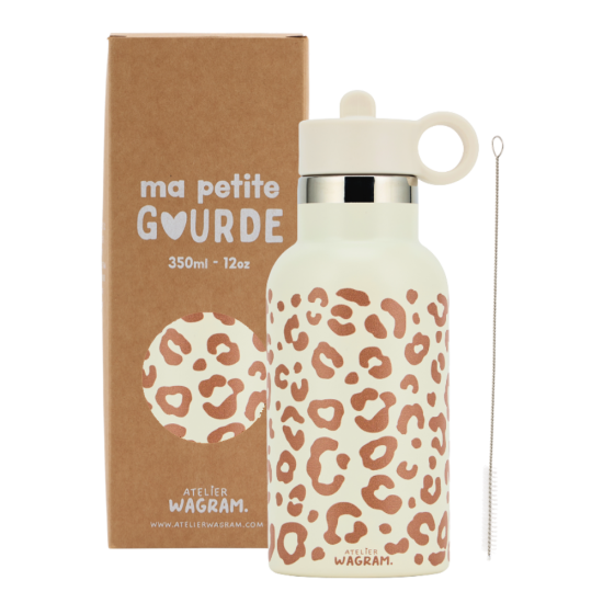 Gourde 350ml crème - léopard