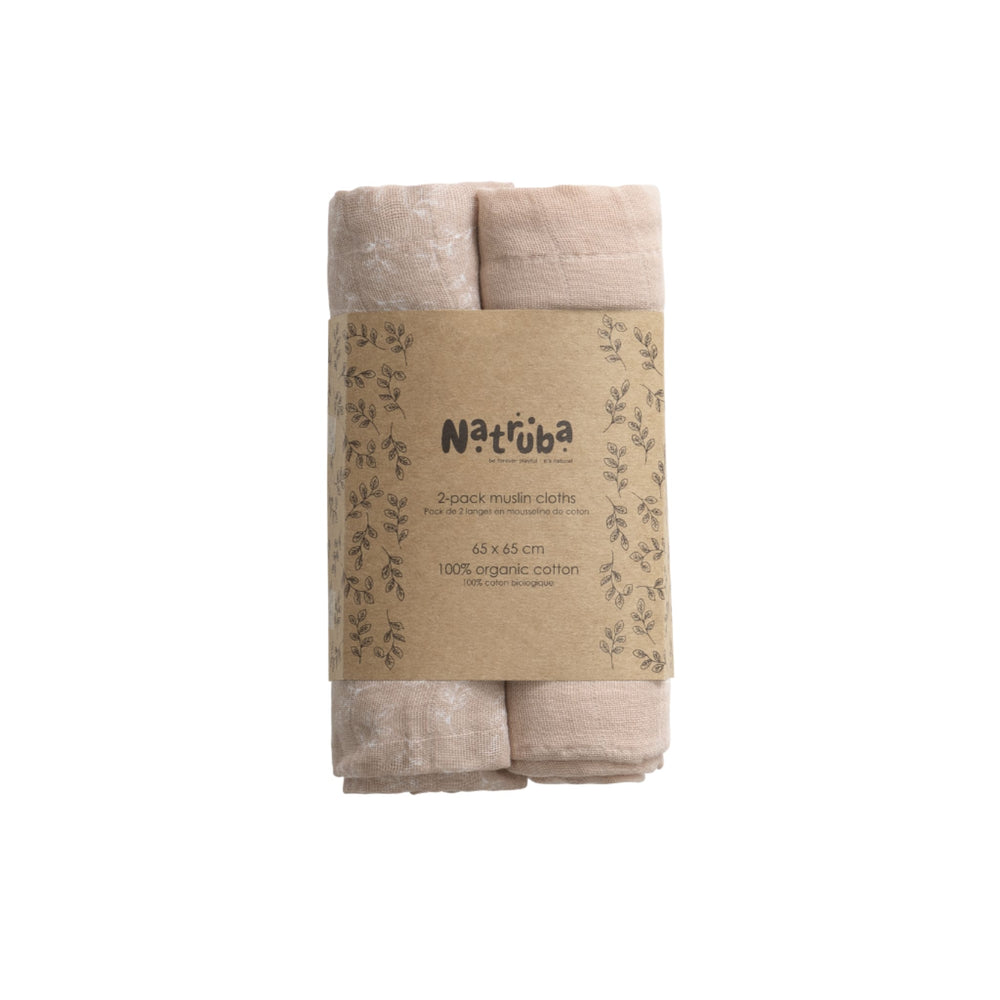 Set de deux langes rose poudré