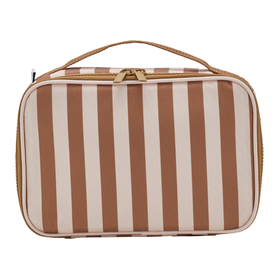 Lunch bag isotherme fond beige / rayures marron