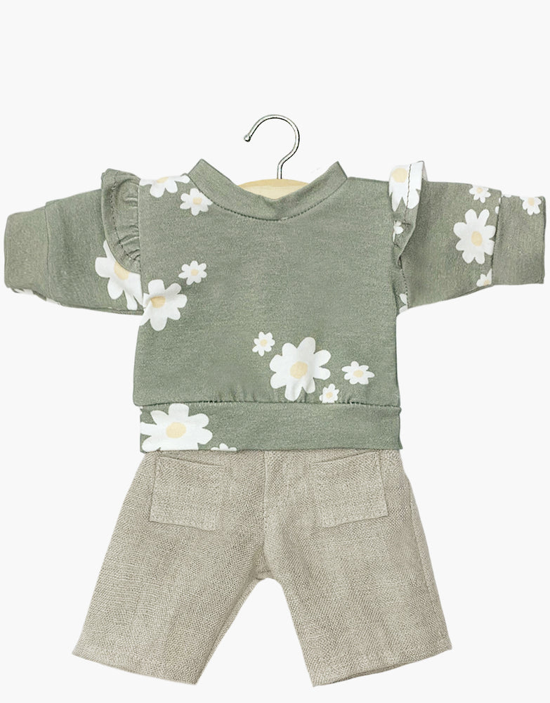 Ensemble Liliane top en jersey Marguerites et pantalon jean lin