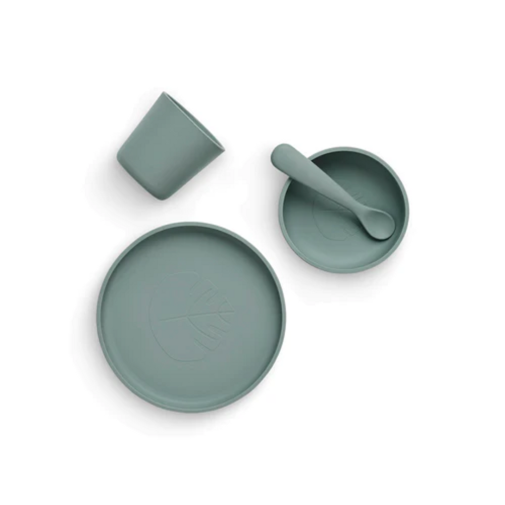 Assiette en silicone avec ventouse - Sage Green