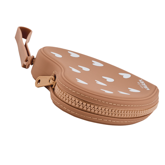 Porte monnaie coeur en silicone - caramel