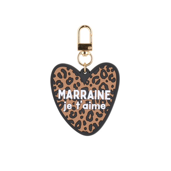 Porte-clés léopard - marraine je t'aime