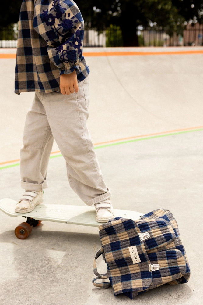 Sac à dos Suji Khadi - Carreaux Navy