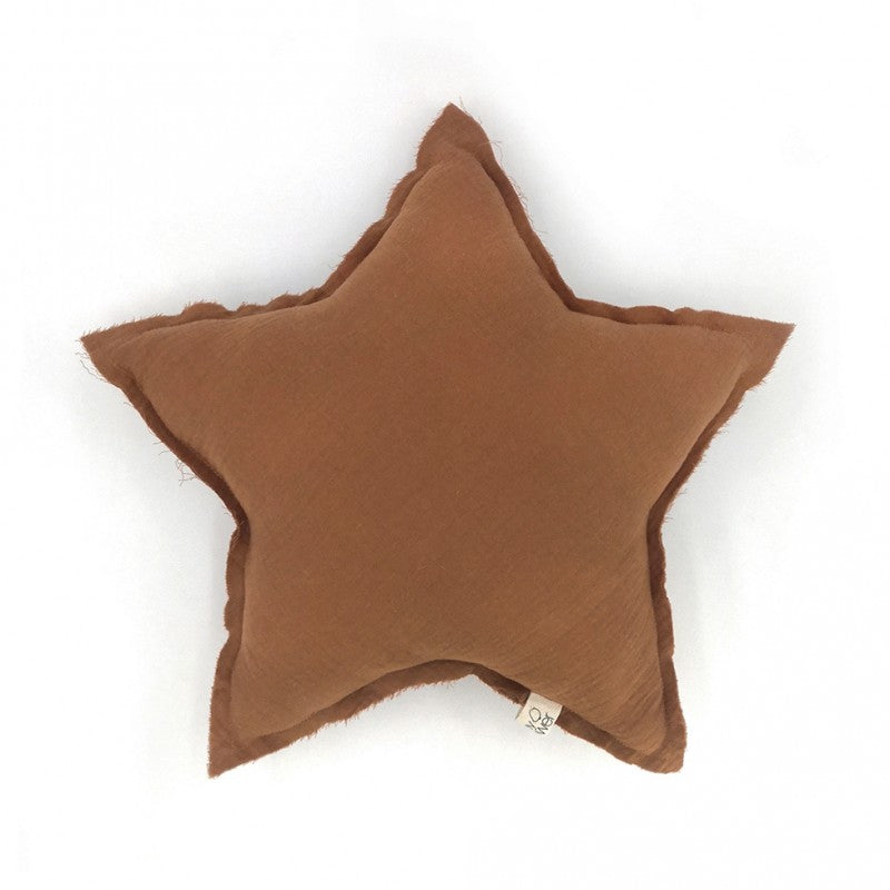 Coussin étoile caramel