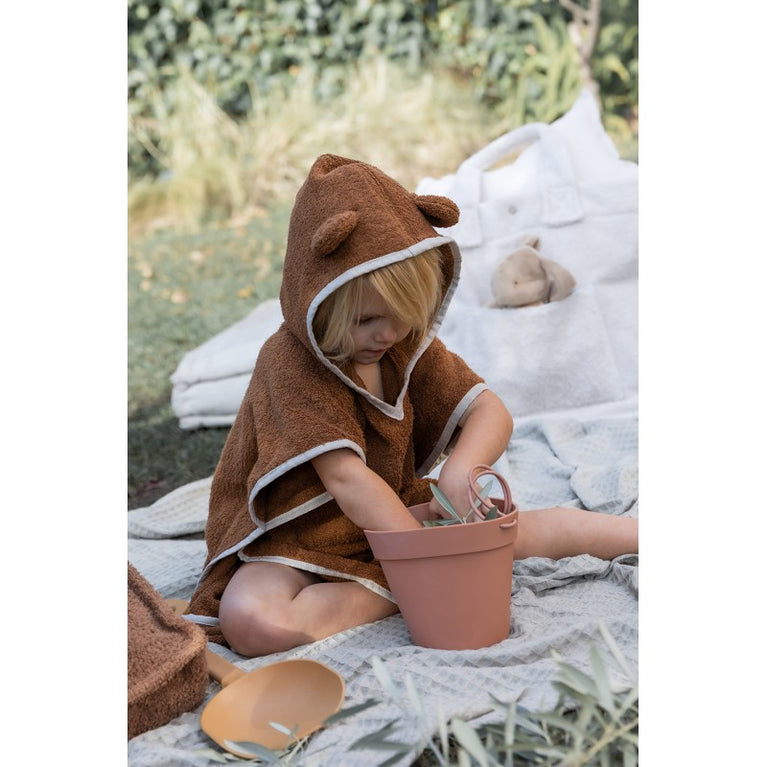 Poncho de bain teddy éponge - caramel